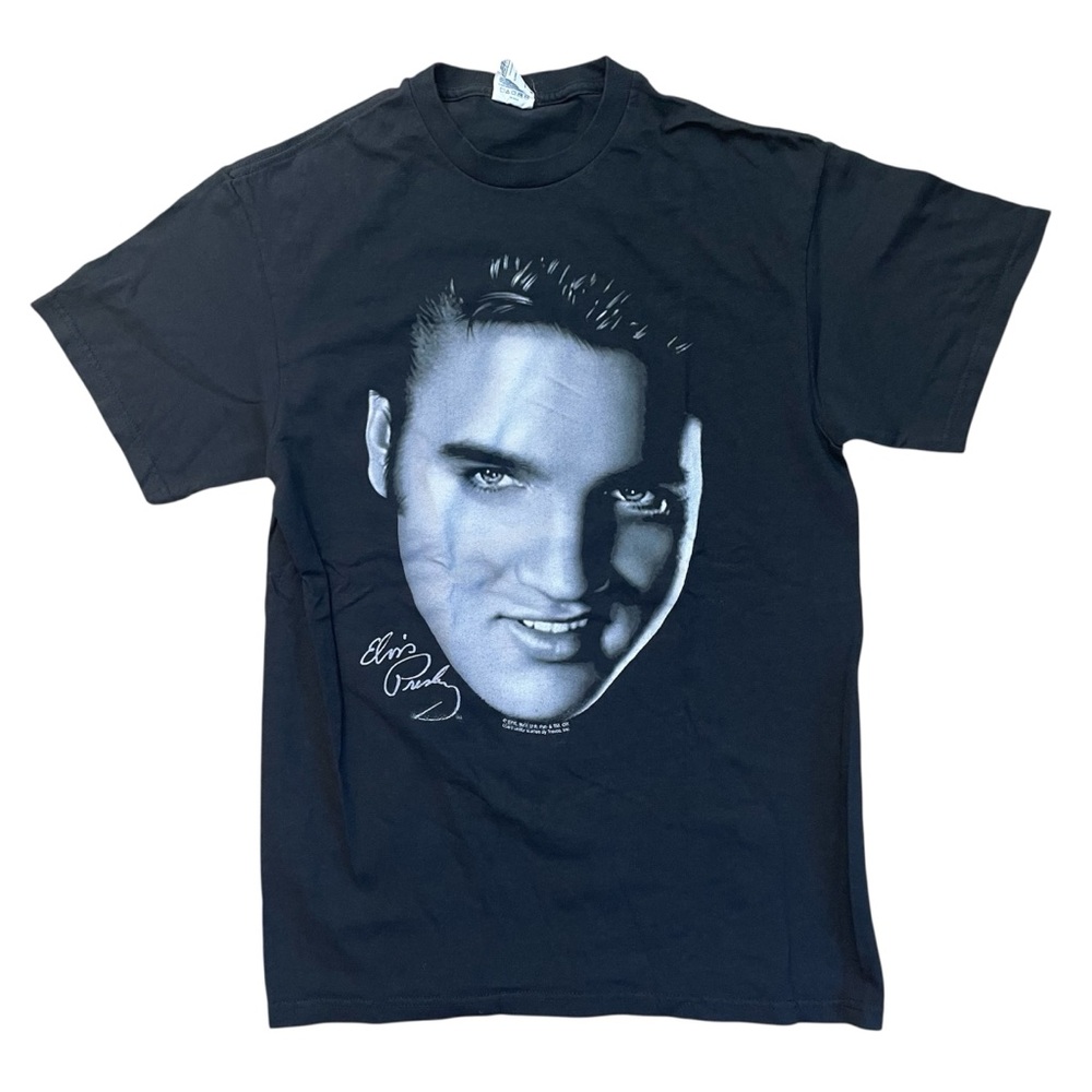 Elvis Presley T-Shirt Black Medium Graphic Music Tee 50s 60s Rock-n-Roll
